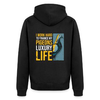 Taubenzüchter Und Taubenzucht Taubenrasse - Unisex Premium Bio Zip Hoodie - Schwarz - Hinten - Nico (187cm)