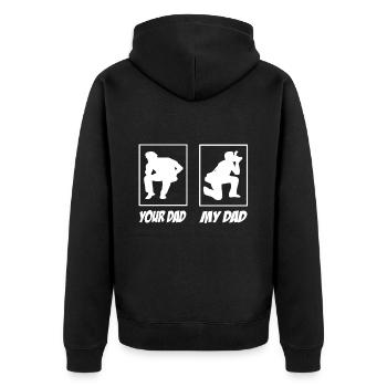 My Dad Your Dad Photographer Dad - Unisex Premium Organic Zip Hoodie - black - Back - Nico (187cm)