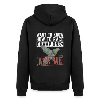 Taubenzucht Und Taubenrasse Taubenzüchter - Unisex Premium Bio Zip Hoodie - Schwarz - Hinten - Nico (187cm)