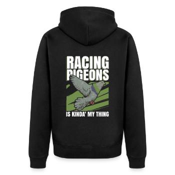 Brieftauben Und Taubenzüchter Tauben-racer-experte - Unisex Premium Bio Zip Hoodie - Schwarz - Hinten - Nico (187cm)