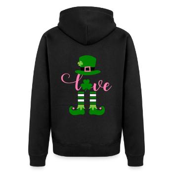 Accessoires de la Saint-Patrick Irlande Trèfle Décoration - Veste à capuche bio Premium Unisexe - noir - Dos - Nico (187cm)