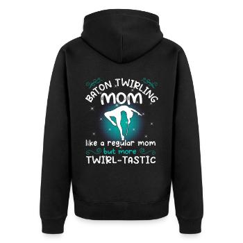 Gymnastik Tanz Baton Wirbeln Turnen - Unisex Premium Bio Zip Hoodie - Schwarz - Hinten - Nico (187cm)