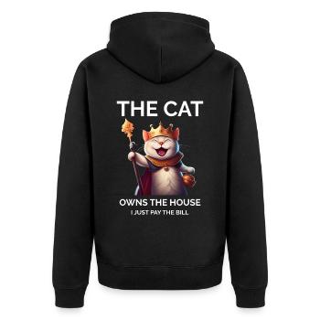 Chaton amoureux des chats - Veste à capuche bio Premium Unisexe - noir - Dos - Nico (187cm)