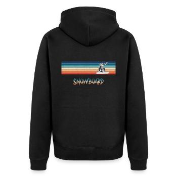 Retro Snowboard Freestyle Vintage - Unisex Premium Bio Zip Hoodie - Schwarz - Hinten - Nico (187cm)