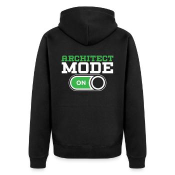 Architect Mode On Architecture House Draftsman - Unisex Premium Organic Zip Hoodie - black - Back - Nico (187cm)