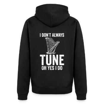 Harfenspieler Harfenist - Unisex Premium Bio Zip Hoodie - Schwarz - Hinten - Nico (187cm)