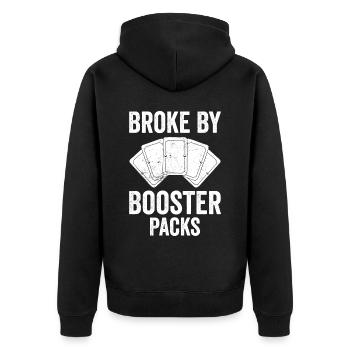 Lustiges Sammelkartenspiel TCG - Unisex Premium Bio Zip Hoodie - Schwarz - Hinten - Nico (187cm)
