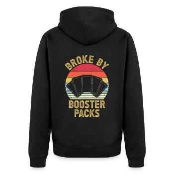 Funny Trading Card Game TCG Retro - Unisex Premium Organic Zip Hoodie - black - Back - Nico (187cm)