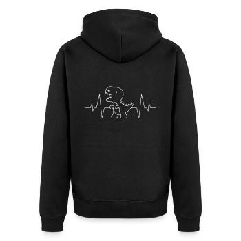 Dino Dinosaur Heartbeat - Veste à capuche bio Premium Unisexe - noir - Dos - Nico (187cm)