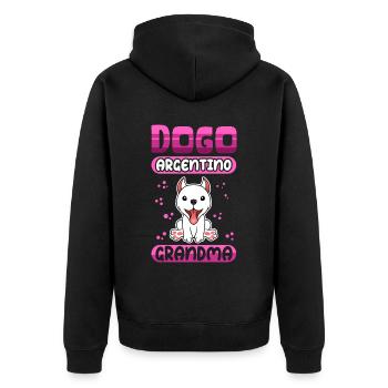 Dogo Argentino Grand-mère Chien Propriétaire Cadeau - Veste à capuche bio Premium Unisexe - noir - Dos - Nico (187cm)