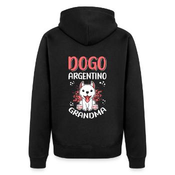 Dogo Argentino Grand-mère Chien Propriétaire Cadeau - Veste à capuche bio Premium Unisexe - noir - Dos - Nico (187cm)