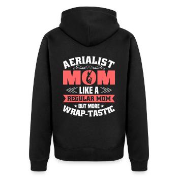 Soie aérienne / Yoga aérien / Acrobaties aériennes - Veste à capuche bio Premium Unisexe - noir - Dos - Nico (187cm)