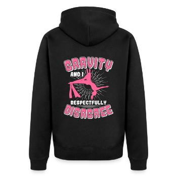 Soie aérienne / Yoga aérien / Acrobaties aériennes - Veste à capuche bio Premium Unisexe - noir - Dos - Nico (187cm)