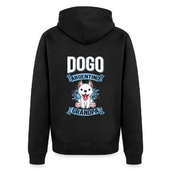 Dogo Argentino Grand-père | Cadeau du propriétaire de chien - Veste à capuche bio Premium Unisexe - noir - Dos - Nico (187cm)