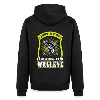 Juste un gars à la recherche de doré jaune - Chasseur de doré jaune - Veste à capuche bio Premium Unisexe - noir - Dos - Nico (187cm)