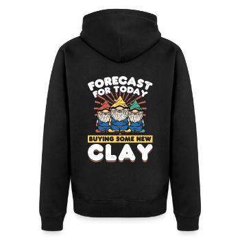 Buying Some New Clay - Gnome Gardening - Unisex Premium Bio Zip Hoodie - Schwarz - Hinten - Nico (187cm)