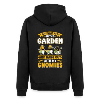 Be In The Garden And Hang Out With My Gnomies - Unisex Premium Bio Zip Hoodie - Schwarz - Hinten - Nico (187cm)