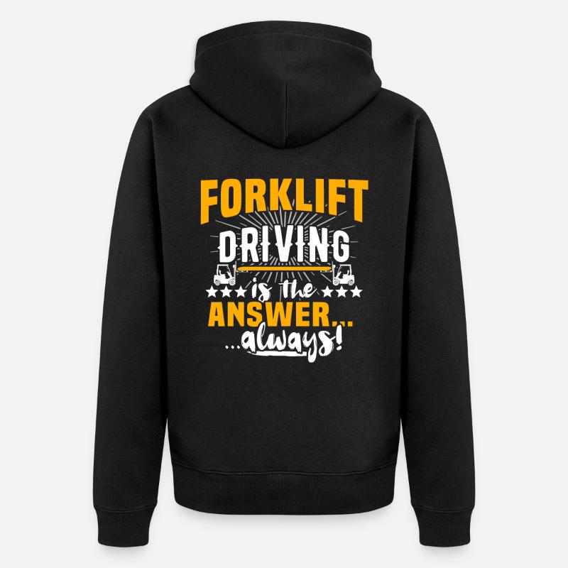 Gabelstapler Staplerfahrer Stapler - Unisex Premium Bio Zip Hoodie - Schwarz