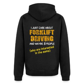 Forklift Forklift Driver Forklift - Unisex Premium Organic Zip Hoodie - black - Back - Nico (187cm)