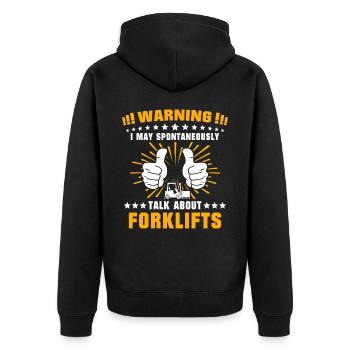 Forklift Forklift Driver Forklift - Unisex Premium Organic Zip Hoodie - black - Back - Nico (187cm)
