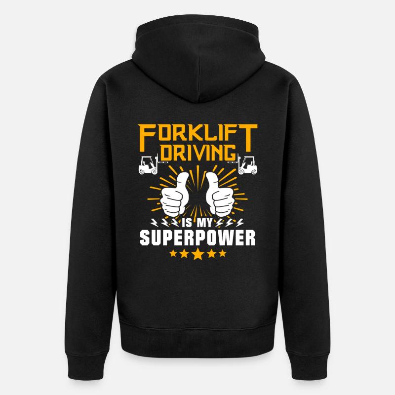 Gabelstapler Staplerfahrer Stapler - Unisex Premium Bio Zip Hoodie - Schwarz