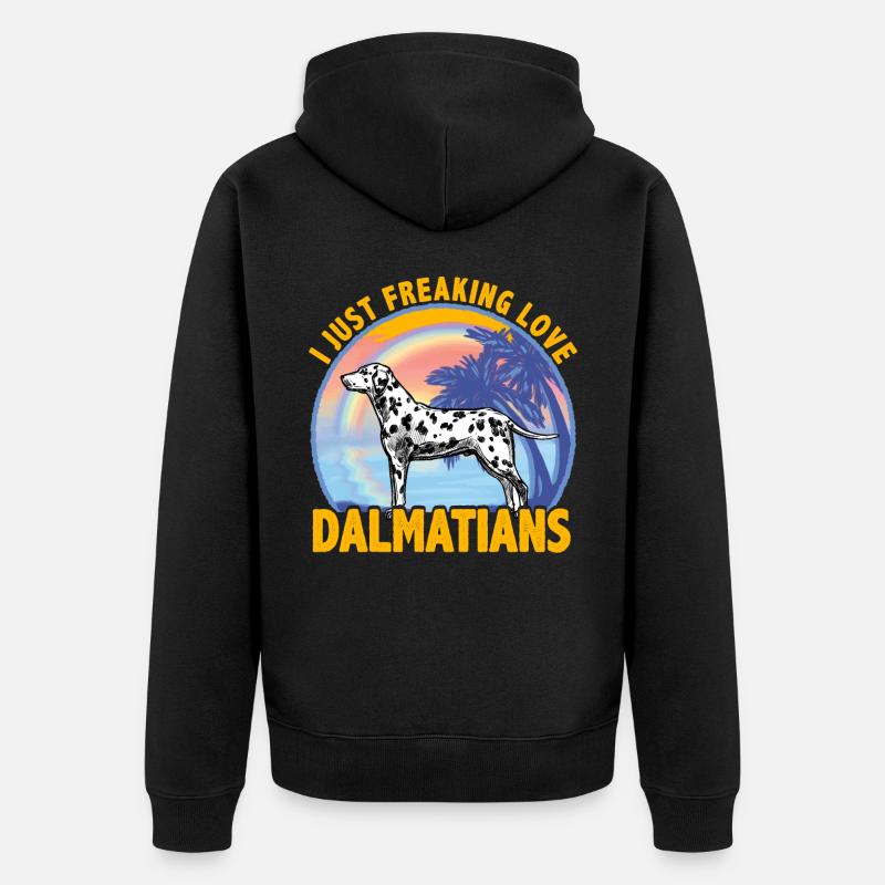 J’adore les Dalmatiens - Veste à capuche bio Premium Unisexe - noir