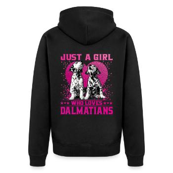 Just a Girl who loves Dalmatians - Unisex Premium Organic Zip Hoodie - black - Back - Nico (187cm)