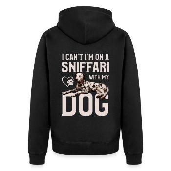 I can't I'm on a Sniffari with my Dog - Unisex Premium Organic Zip Hoodie - black - Back - Nico (187cm)