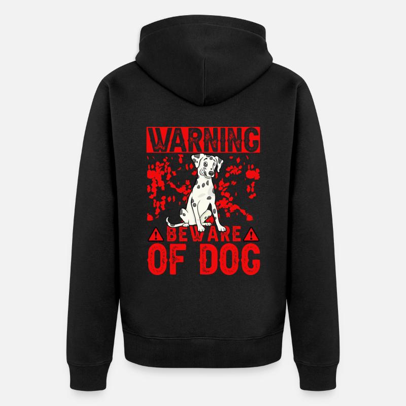 Attention au chien Dalmatiner - Veste à capuche bio Premium Unisexe - noir