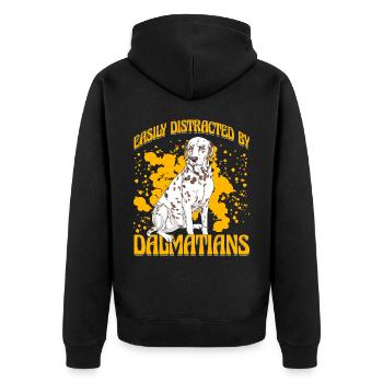 Facilement distrait mes Dalmatiens - Veste à capuche bio Premium Unisexe - noir - Dos - Nico (187cm)