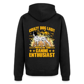 Crazy Dog Lady Je préfère le terme passionné de chien - Veste à capuche bio Premium Unisexe - noir - Dos - Nico (187cm)