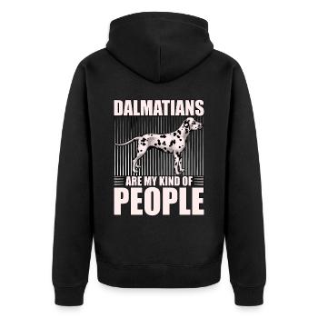 Dalmatians are my kind of people - Unisex Premium Bio Zip Hoodie - Schwarz - Hinten - Nico (187cm)