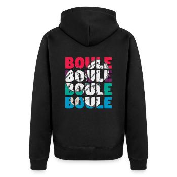Boule Boccia Ball Sports Petanque Balls Game - Unisex Premium Organic Zip Hoodie - black - Back - Nico (187cm)