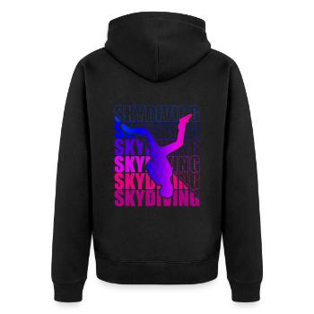 Skydive Freefly Fallschirmspringer Shirt Skydiving - Unisex Premium Bio Zip Hoodie - Schwarz - Hinten - Nico (187cm)