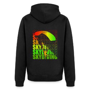 Skydive Freefly Fallschirmspringer Shirt Skydiving - Unisex Premium Bio Zip Hoodie - Schwarz - Hinten - Nico (187cm)