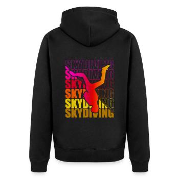 Skydive Freefly Fallschirmspringer Shirt Skydiving - Unisex Premium Bio Zip Hoodie - Schwarz - Hinten - Nico (187cm)