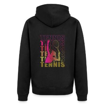 Vêtements pour joueurs de tennis Tennis Femmes Filles - Veste à capuche bio Premium Unisexe - noir - Dos - Nico (187cm)