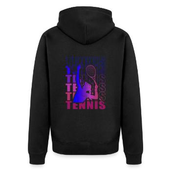 Vêtements pour joueurs de tennis Tennis Femmes Filles - Veste à capuche bio Premium Unisexe - noir - Dos - Nico (187cm)