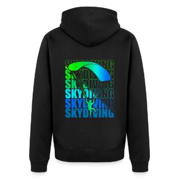 Skydive Freefly Fallschirmspringer Shirt Skydiving - Unisex Premium Bio Zip Hoodie - Schwarz - Hinten - Nico (187cm)