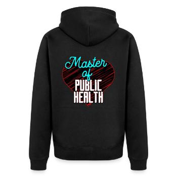Master of Public Health - Unisex Premium Organic Zip Hoodie - black - Back - Nico (187cm)