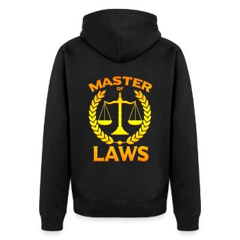 Master of Laws - Unisex Premium Organic Zip Hoodie - black - Back - Nico (187cm)