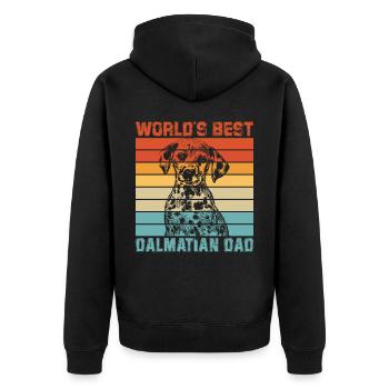World's best Dalmatian Dad - Unisex Premium Bio Zip Hoodie - Schwarz - Hinten - Nico (187cm)