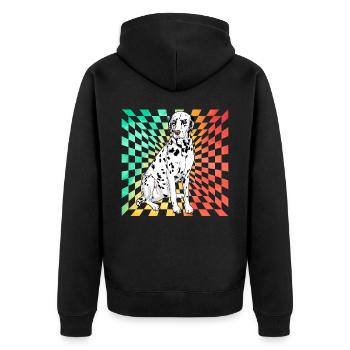 Dalmatien Rétro - Veste à capuche bio Premium Unisexe - noir - Dos - Nico (187cm)