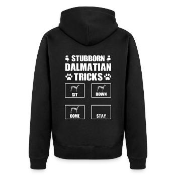 Stubborn Dalmatian Tricks - Unisex Premium Bio Zip Hoodie - Schwarz - Hinten - Nico (187cm)