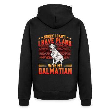 Désolé je ne peux pas j’ai des projets avec mon dalmatien - Veste à capuche bio Premium Unisexe - noir - Dos - Nico (187cm)