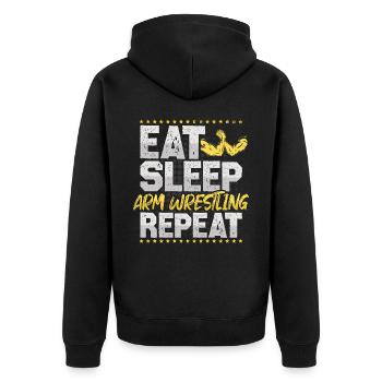 Bras de fer Manger dormir Répéter Musculation Bras de fer - Veste à capuche bio Premium Unisexe - noir - Dos - Nico (187cm)