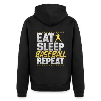 Baseball Eat Sleep Repeat Pitcher Catcher Baseball - Unisex Premium Organic Zip Hoodie - black - Back - Nico (187cm)