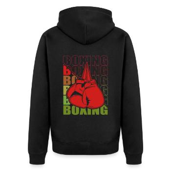 Boxen Martial Arts Boxing Box Club Boxer - Unisex Premium Bio Zip Hoodie - Schwarz - Hinten - Nico (187cm)