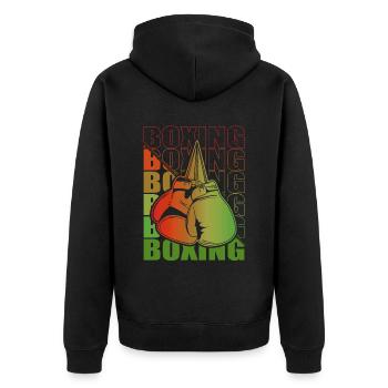 Boxen Martial Arts Boxing Box Club Boxer - Unisex Premium Bio Zip Hoodie - Schwarz - Hinten - Nico (187cm)