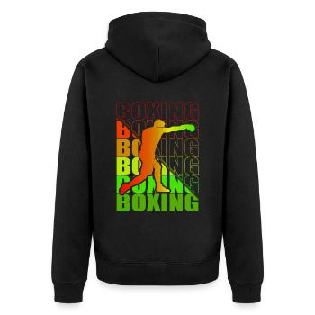 Boxen Martial Arts Boxing Box Club Boxer - Unisex Premium Bio Zip Hoodie - Schwarz - Hinten - Nico (187cm)